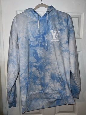 A*holes live forever blue tie dye hoodie size XXL